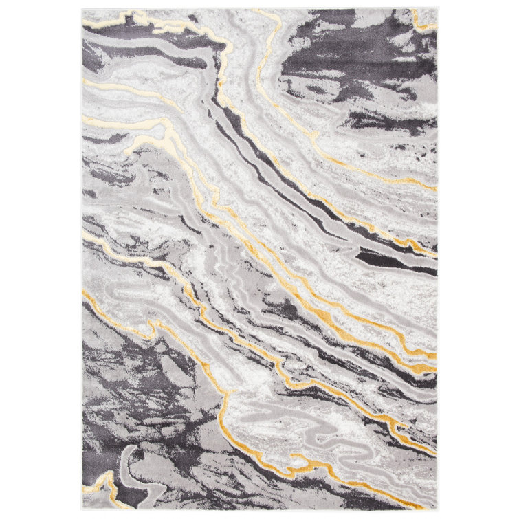 Fairmont Park Barnicle Flatweave Grey/White/Gold Rug Wayfair.co.uk